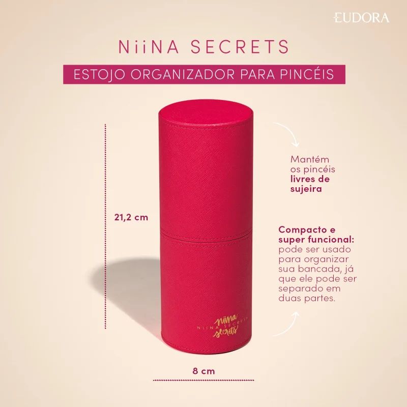 ESTOJO ORGANIZADOR PARA PINC�IS PINK CASE NIINA SECRETS