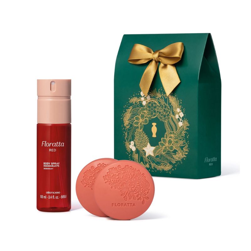 KIT PRESENTE FLORATTA RED BODY SPRAY (3 ITENS)