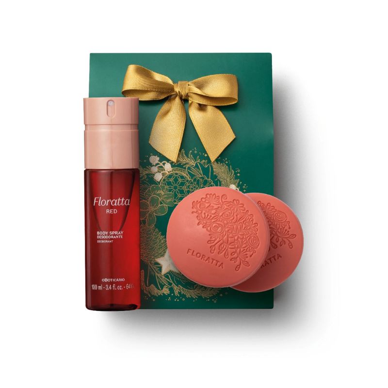 KIT PRESENTE FLORATTA RED BODY SPRAY (3 ITENS)