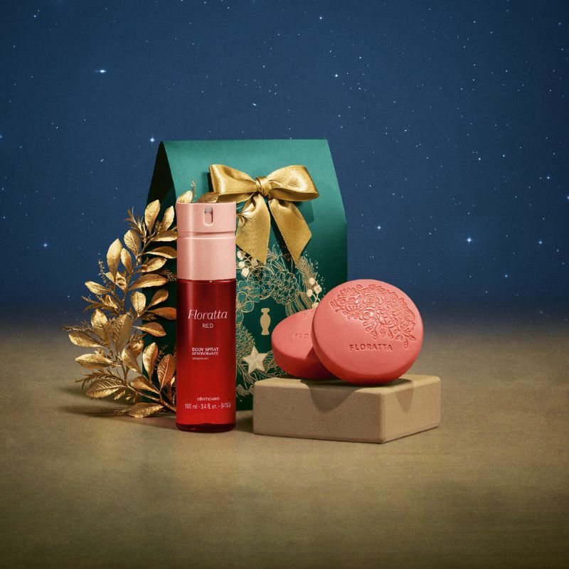 KIT PRESENTE FLORATTA RED BODY SPRAY (3 ITENS)