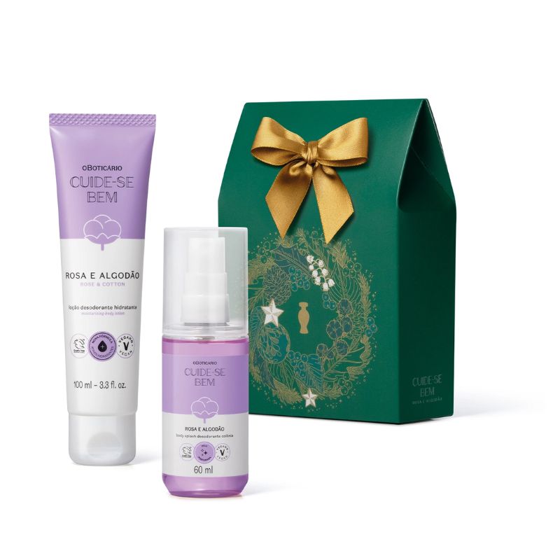 KIT PRESENTE CUIDE-SE BEM ROSA E ALGOD�O (2 ITENS)