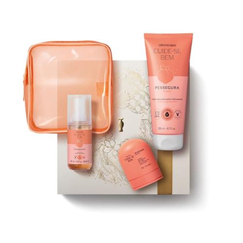 KIT PRESENTE CUIDE-SE BEM PESSEGURA (4 ITENS)